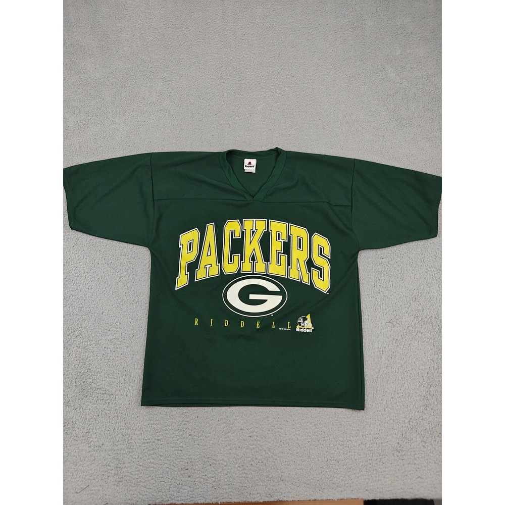Vintage Green Bay Packers Jersey Mens XL Green NFL Football Riddell USA 90s‎